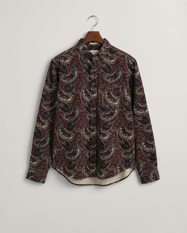 Regular Fit Paisley Cordhemd