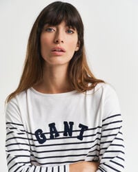 Breton Striped T-Shirt mit U-Boot-Ausschnitt