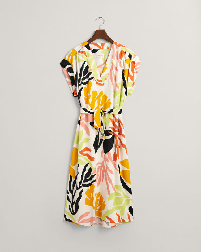 Palm Print Kurzarmkleid