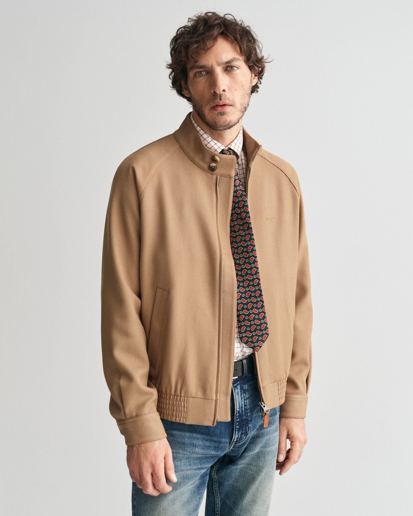 Harrington Jacke aus Wollgemisch