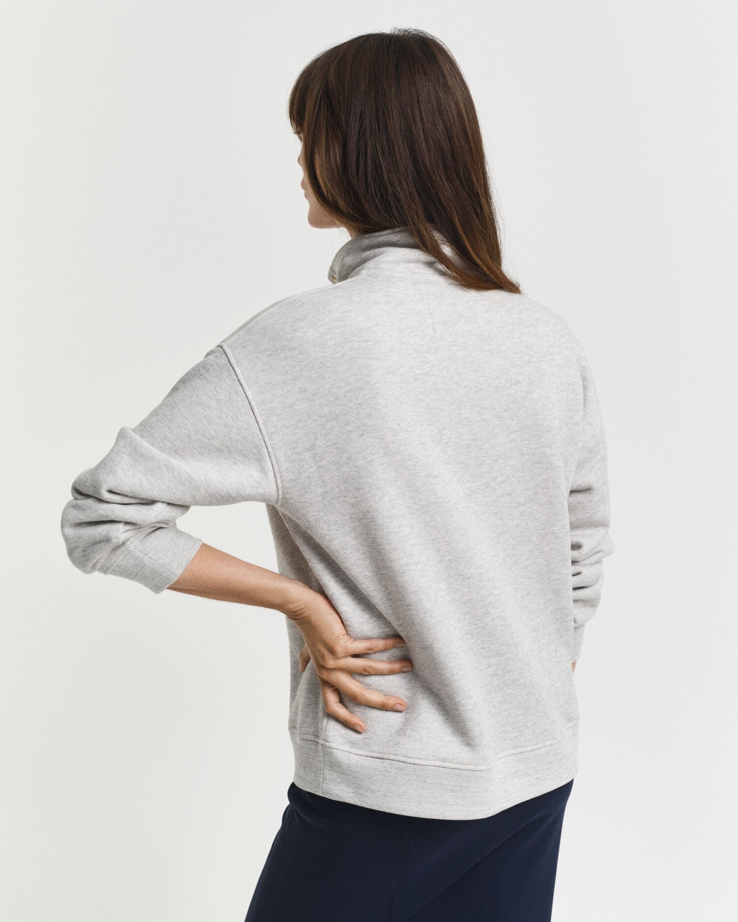 G-Badge Sweatshirt mit halblanger Knopfleiste