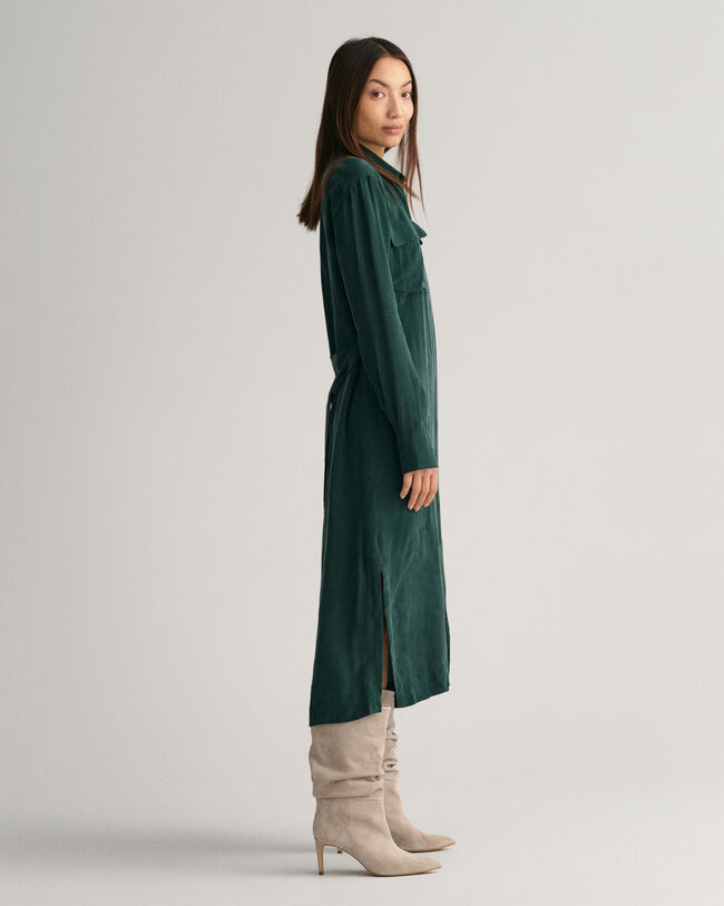 Relaxed Fit Utility Hemdblusenkleid