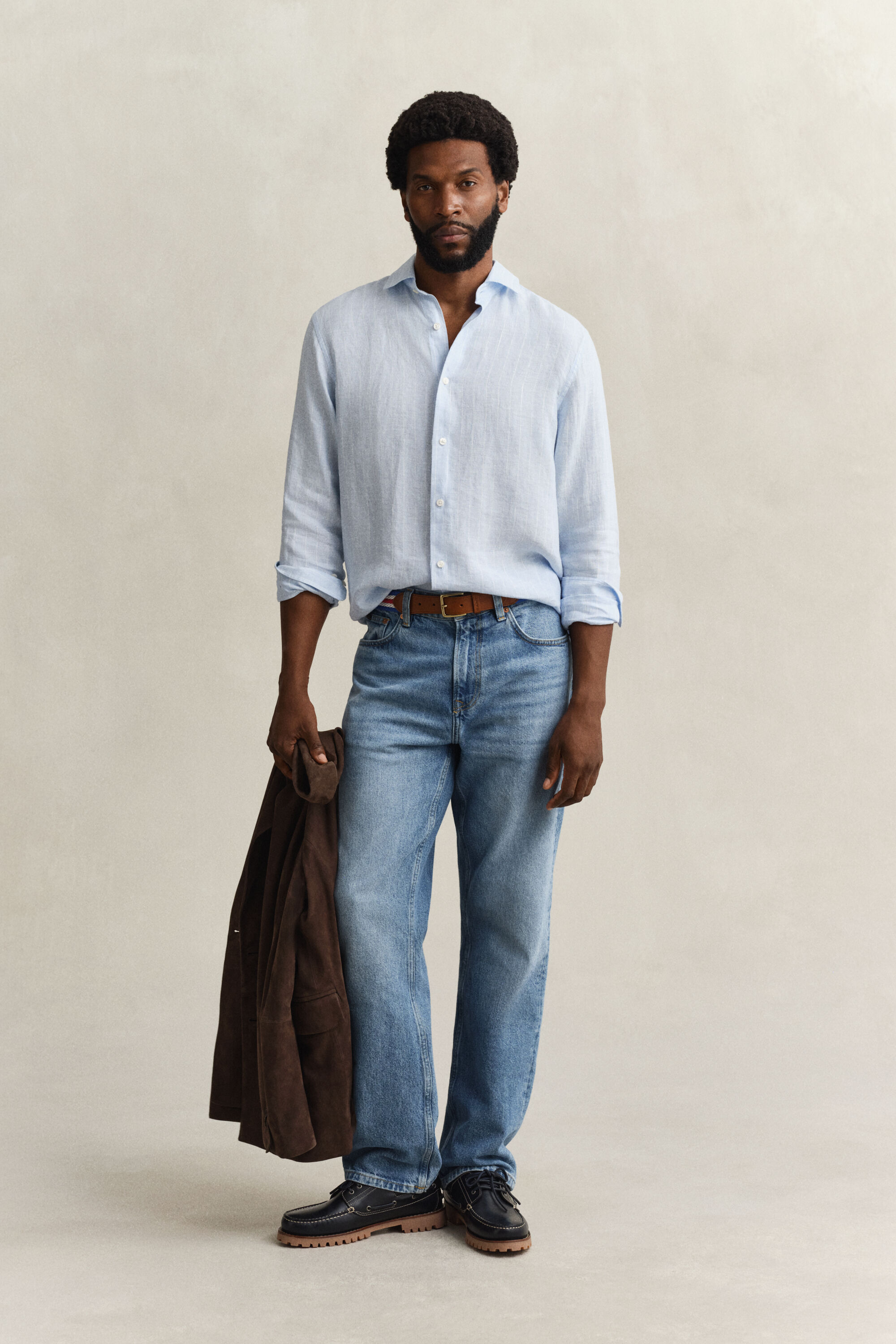 Gestreiftes Leinenhemd