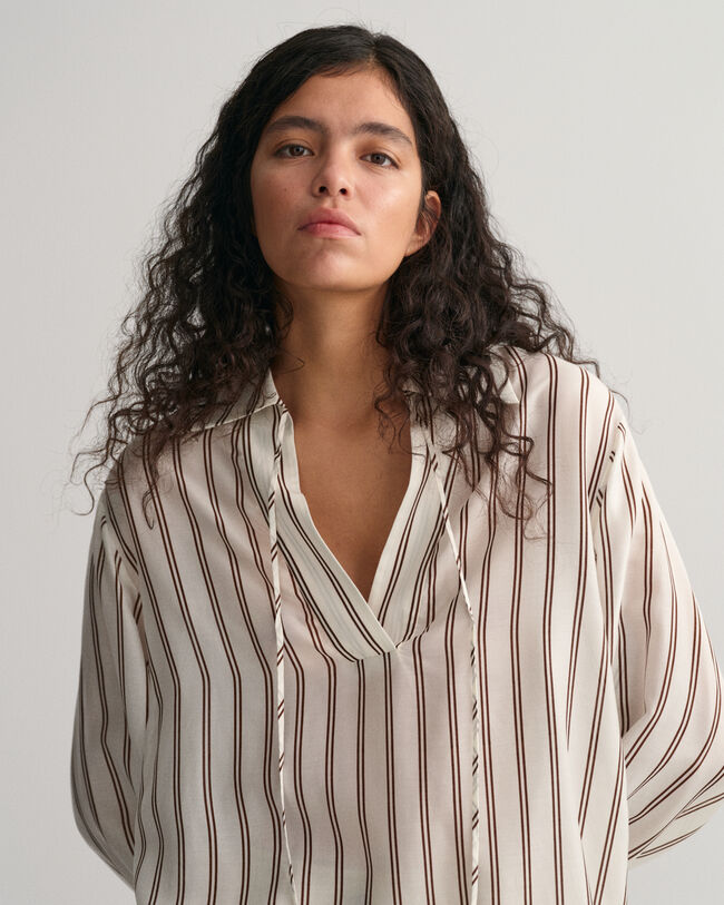 Gestreifte V-Neck Bluse