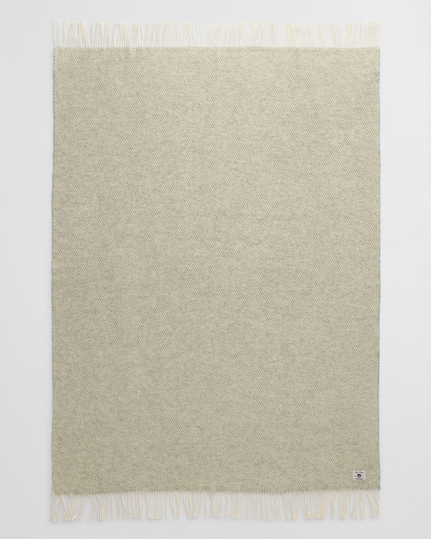 Wolldecke mit Fischgrätmuster