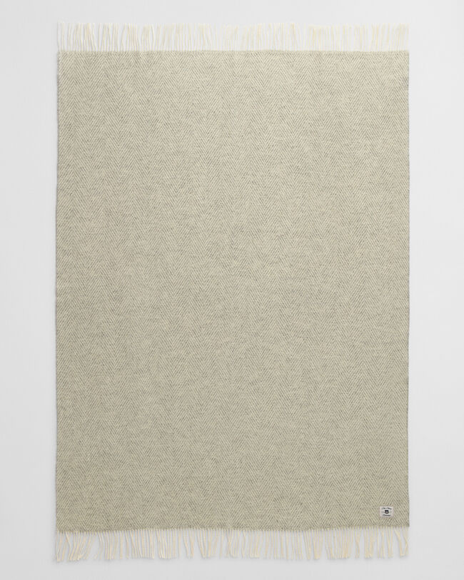 Wolldecke mit Fischgrätmuster