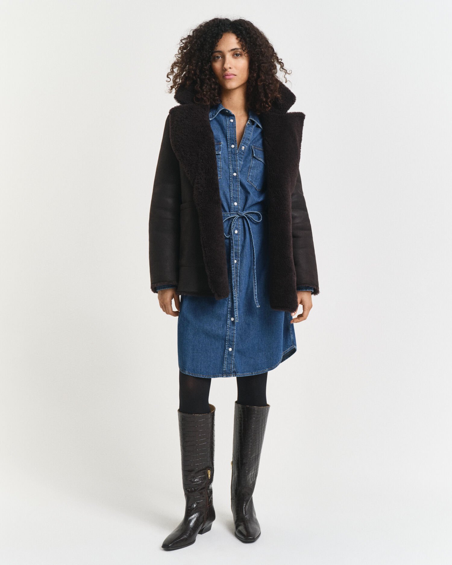 Jeanskleid mit Puffärmeln