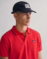 Gestreiftes Piqué Poloshirt mit Kontrastkragen