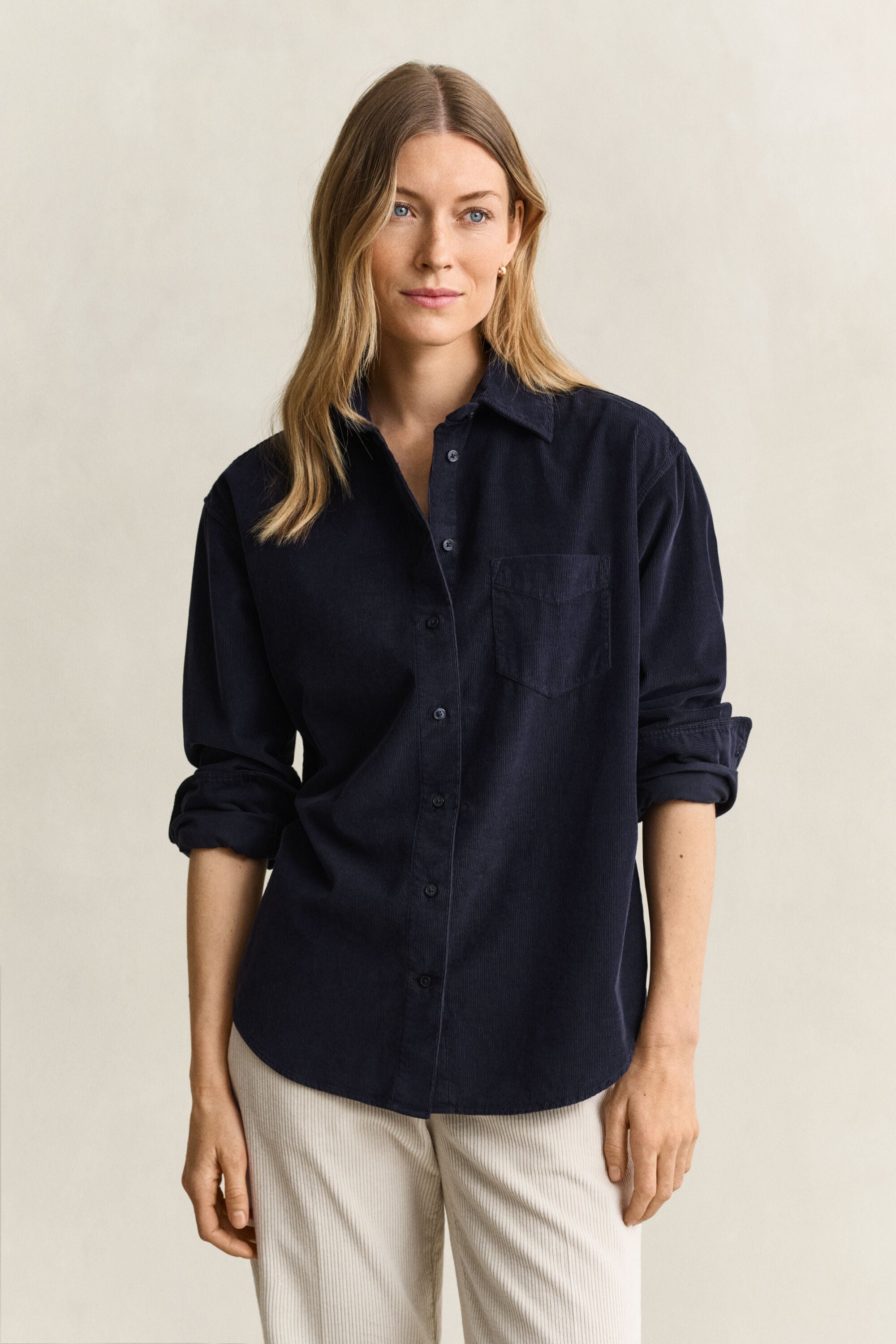 Relaxed Fit Cordbluse