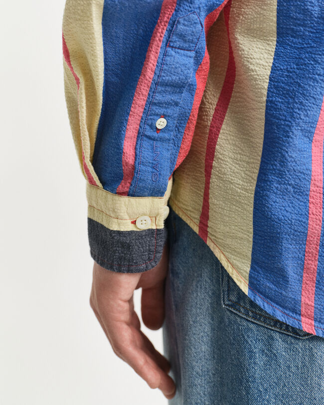 Oversized Fit Seersucker Hemd mit Streifen