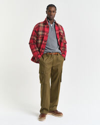 Gerippter Troyer aus Baumwoll-Merinowoll-Gemisch