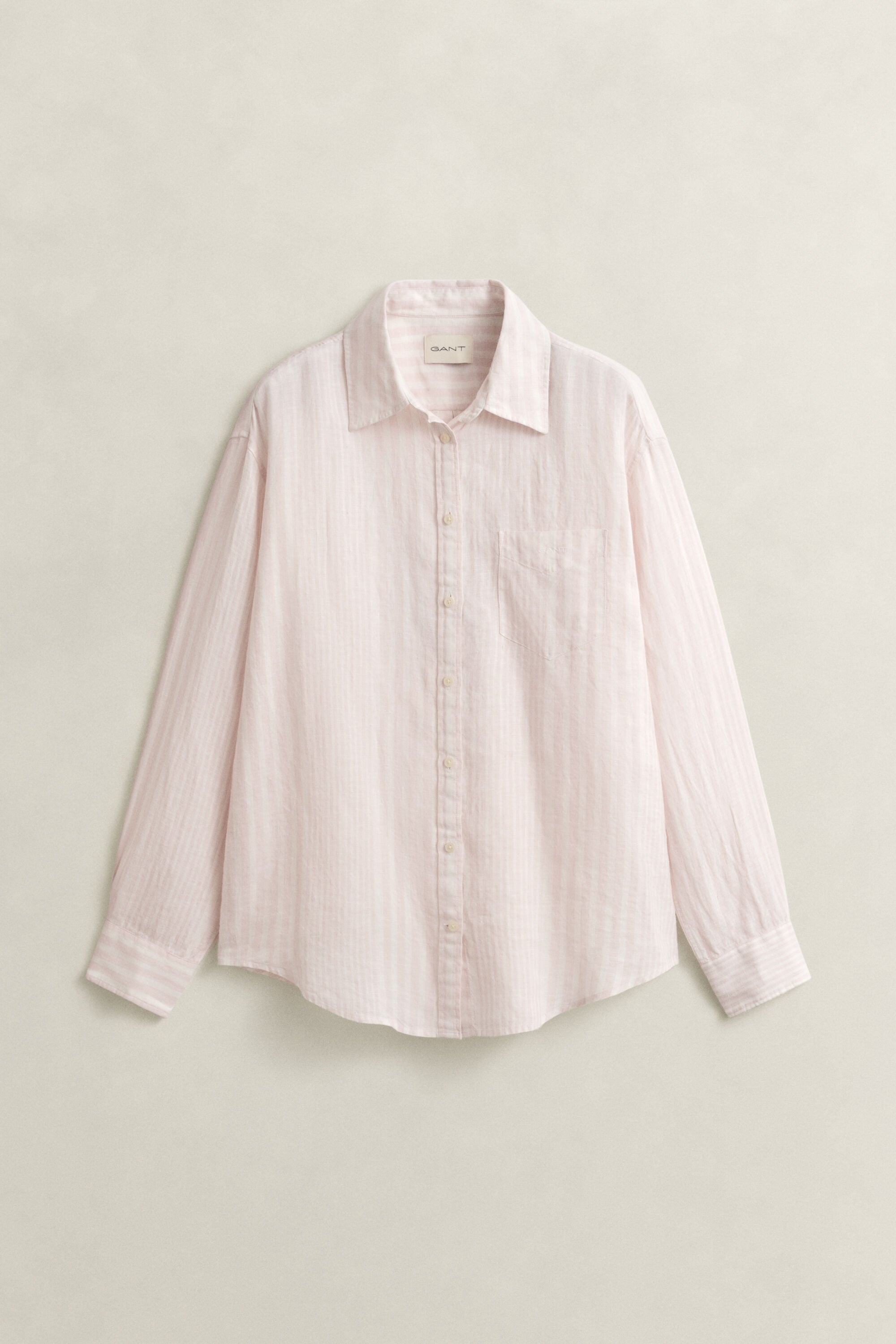Relaxed Fit Leinen Bluse mit Streifen