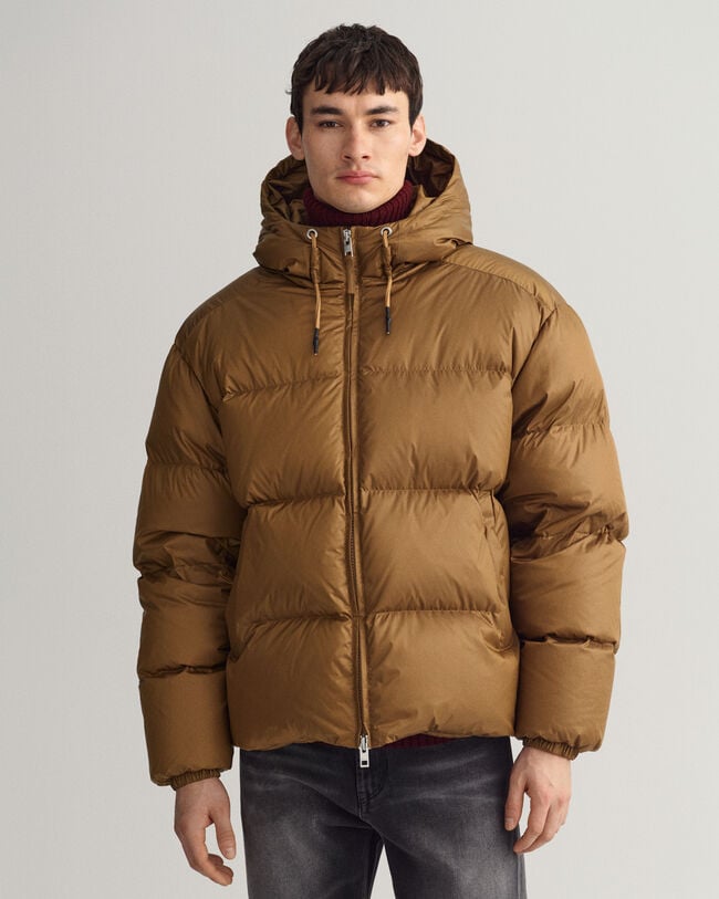 Glänzende Puffer Jacke