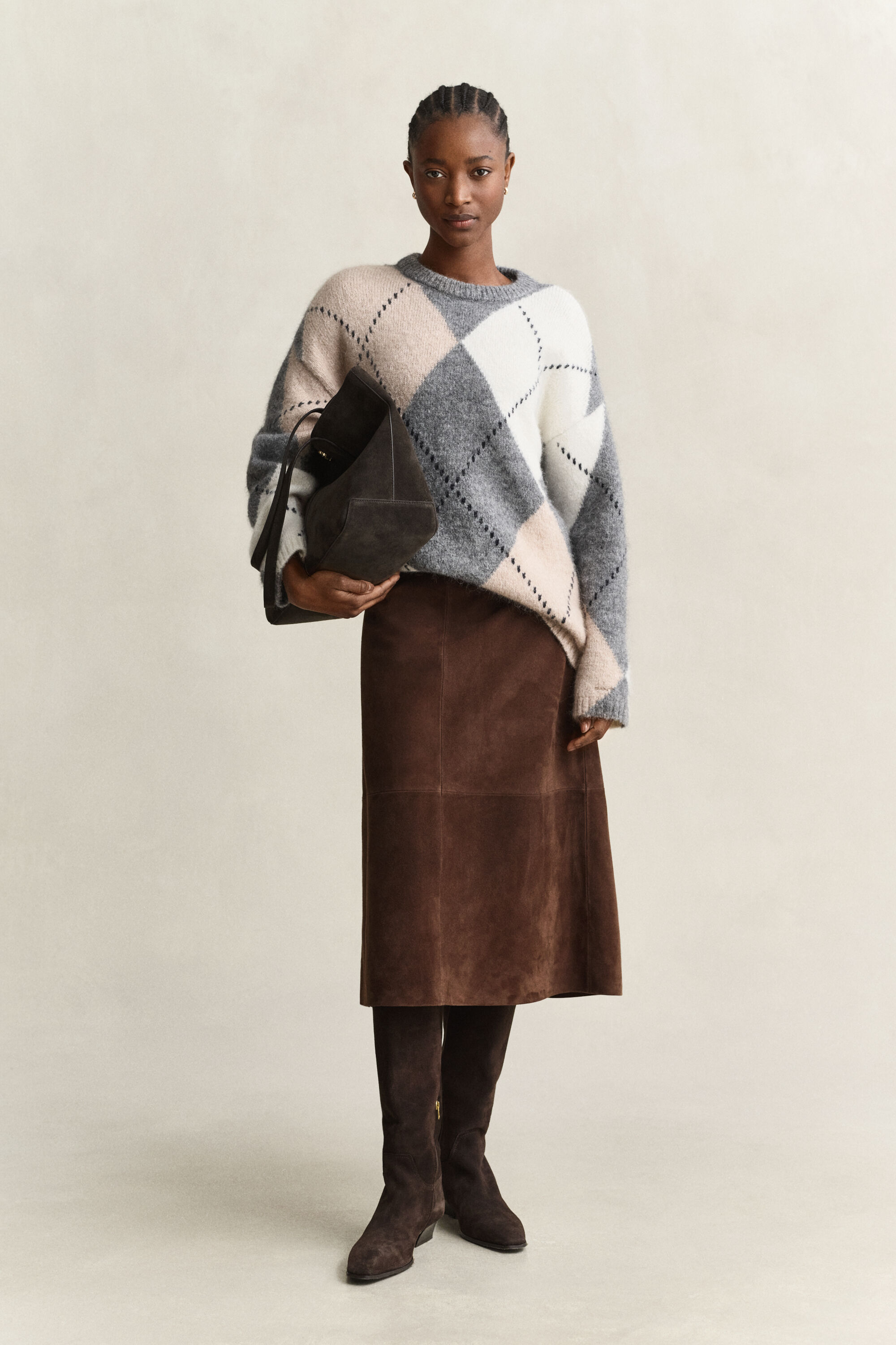Argyle Pullover aus Alpakawollgemisch
