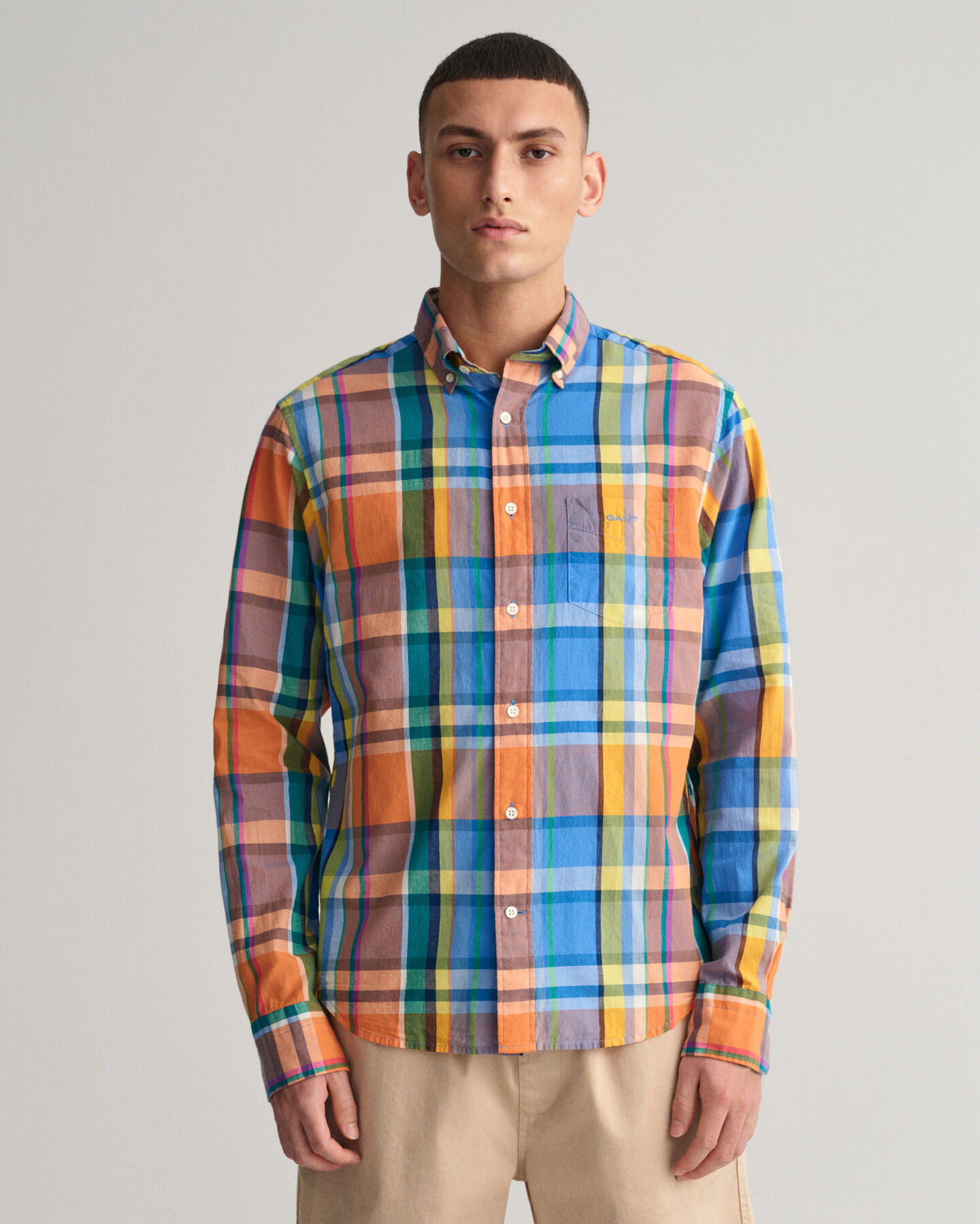 Farbenfrohes Regular Fit Madras-Hemd