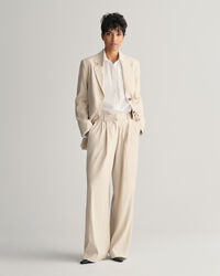 Formelle Relaxed Fit Stretch Leinen Hose