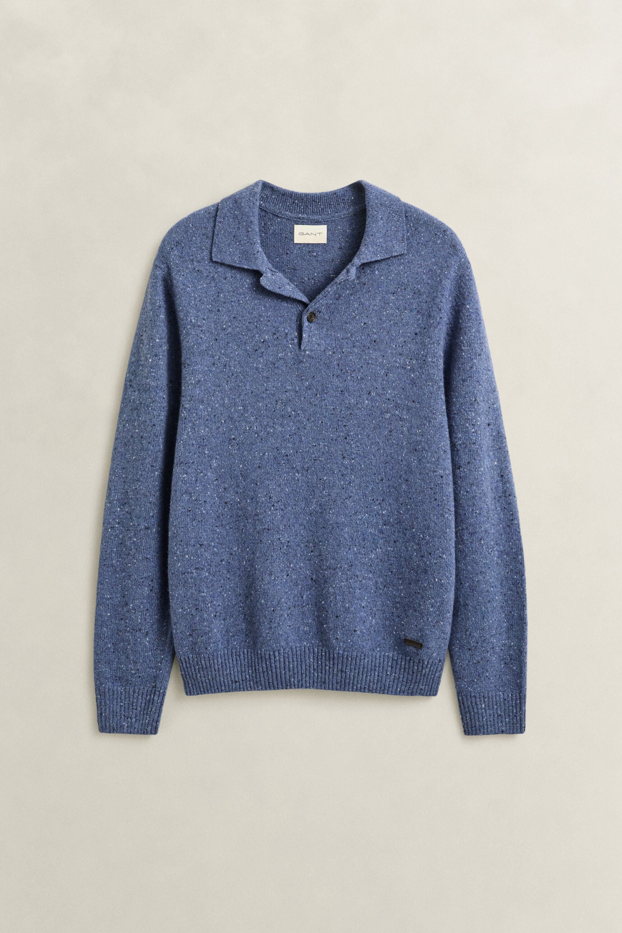 Polopullover aus Wollmix mit Noppenstruktur
