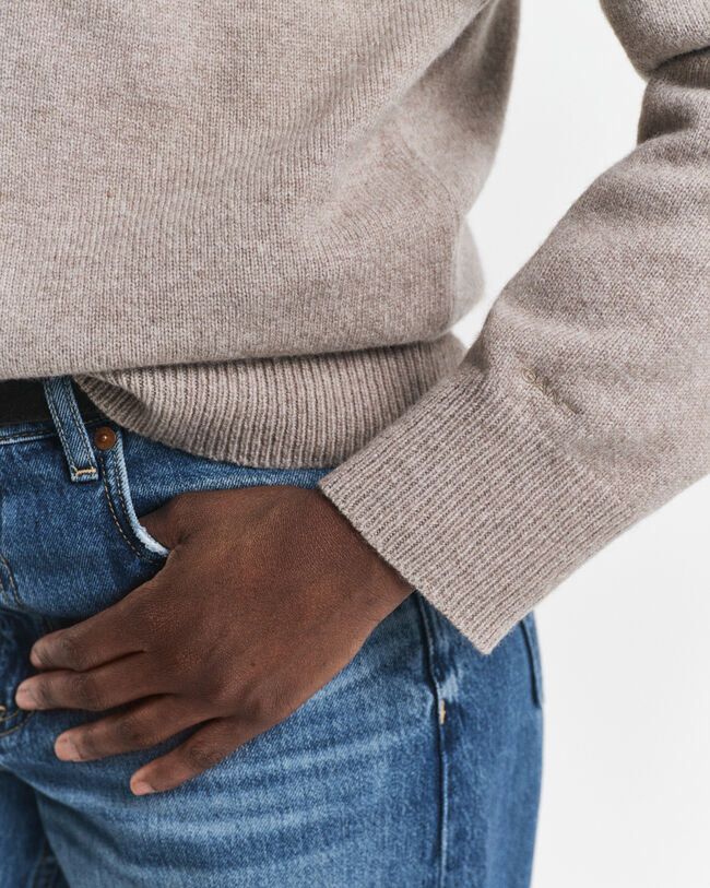 Strick-Rugger aus Wolle mit Kaschmiranteil