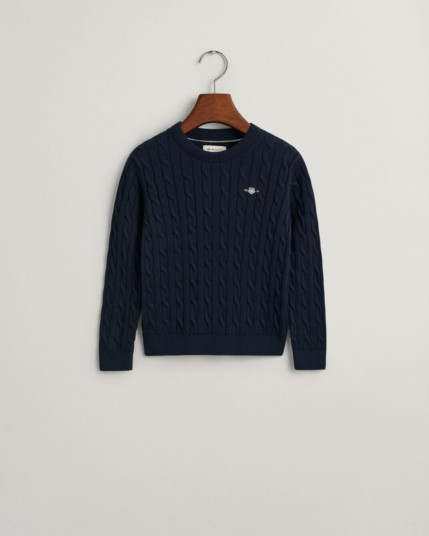 Kids Shield Zopfstrick Rundhalspullover aus Baumwolle