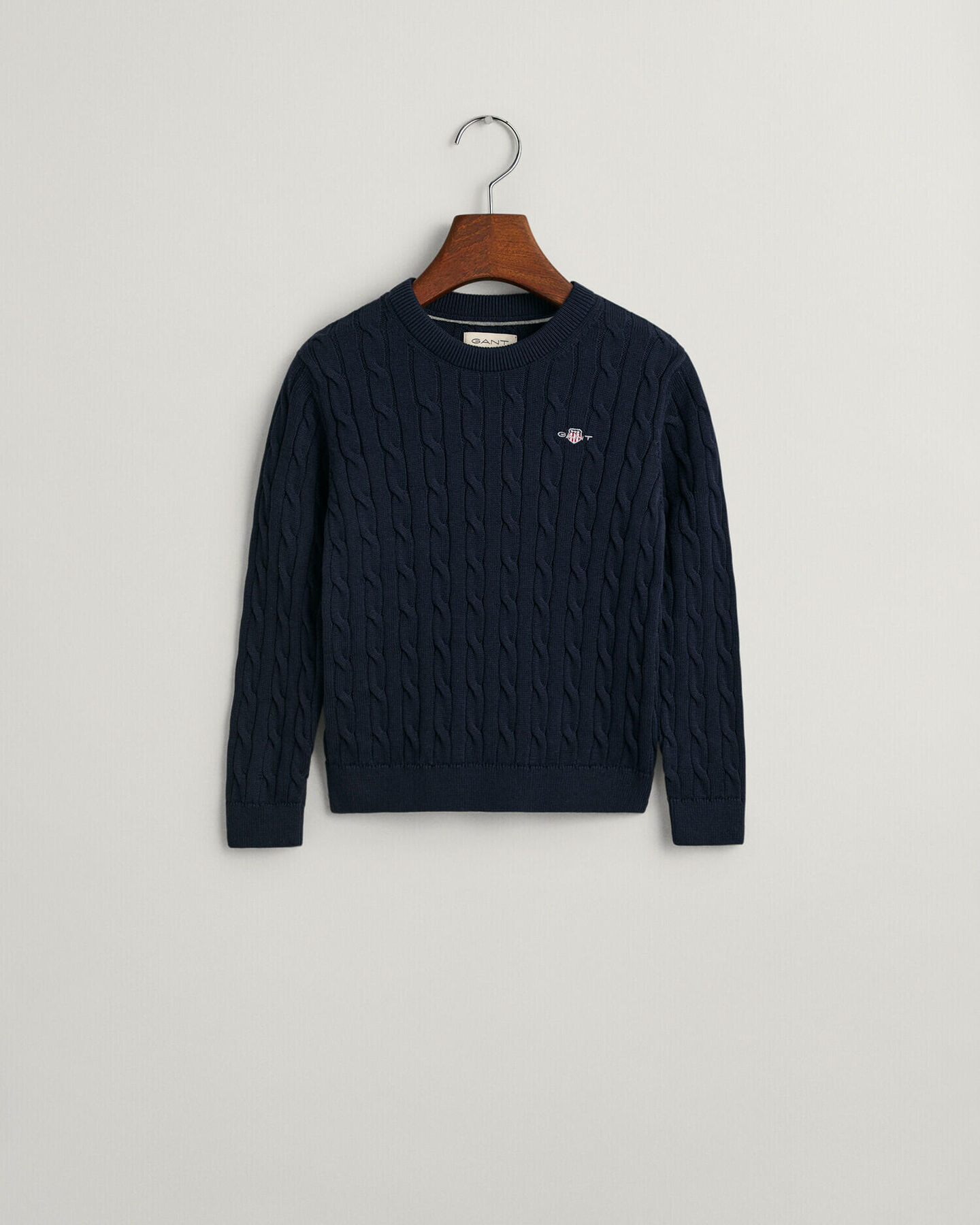 Kids Shield Zopfstrick Rundhalspullover aus Baumwolle