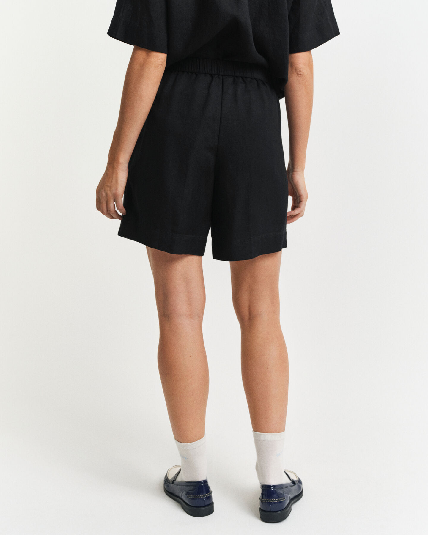 Relaxed Fit Leinenmix Pull-On Shorts