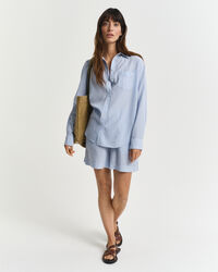 Relaxed Fit Tonal Seersucker Bluse mit Streifen