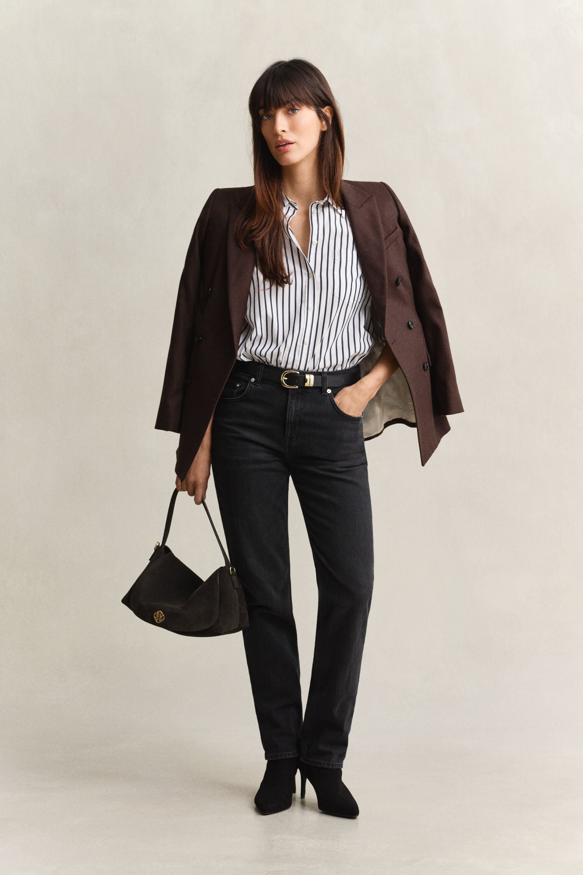 Relaxed Fit Classic Popeline-Bluse mit Streifen