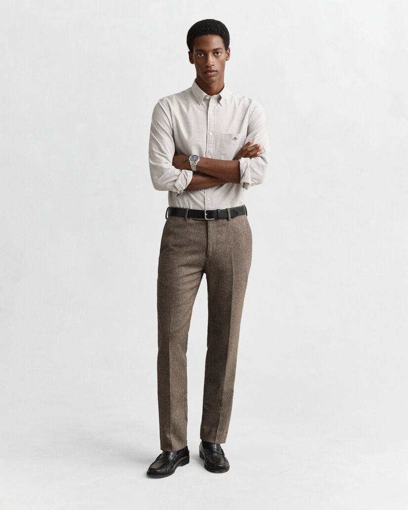 Regular Fit Banker Stripe Classic Oxford-Hemd