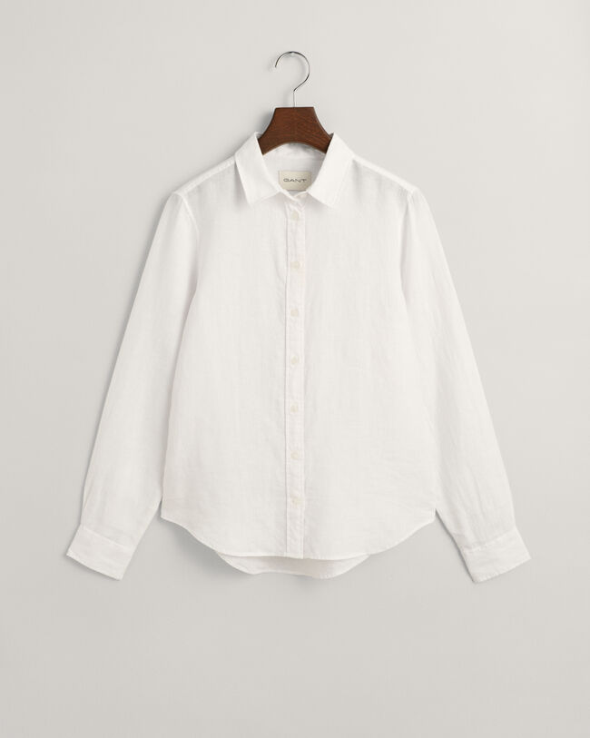 Regular Fit Leinen Chambray Bluse