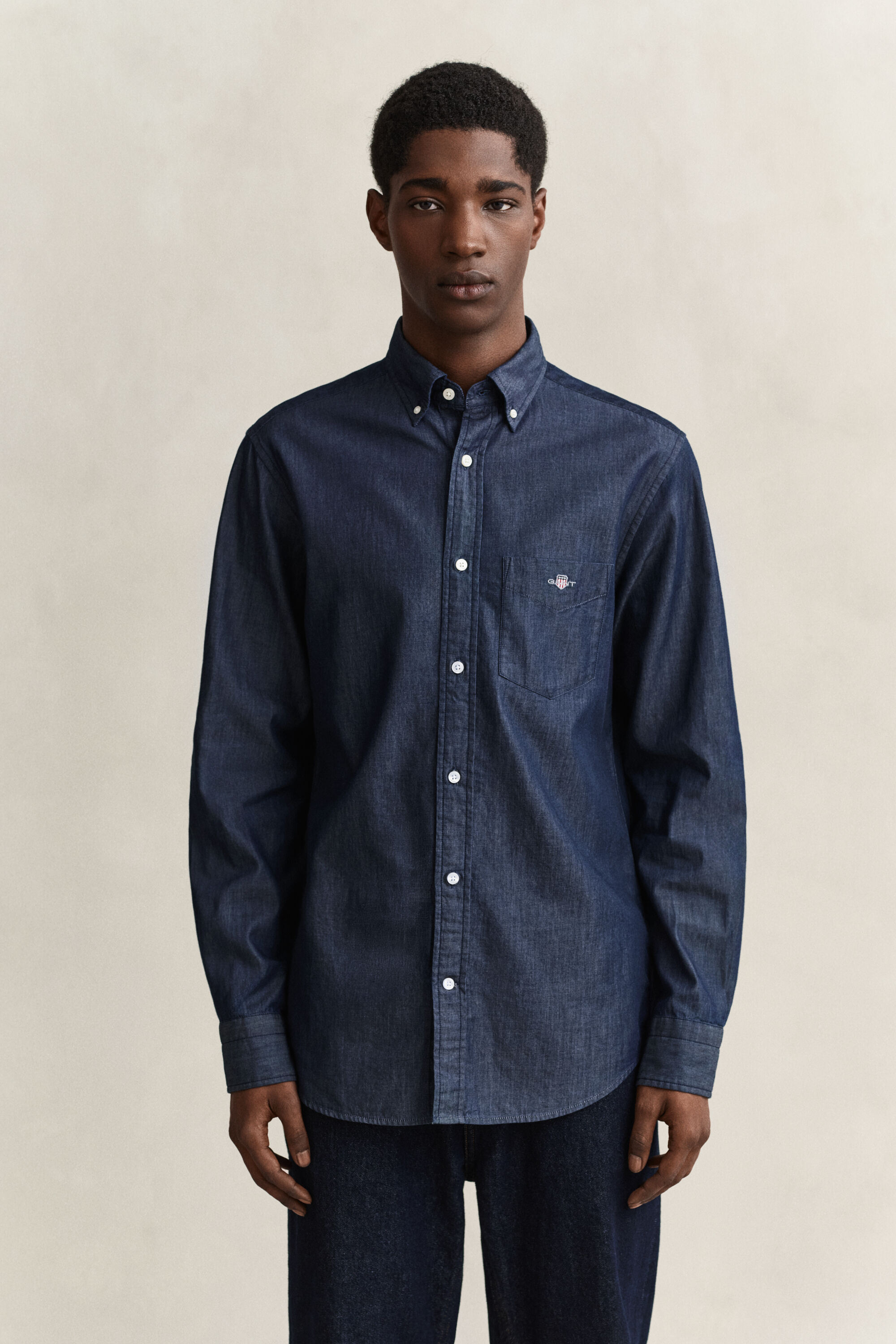 Regular Fit Indigo Hemd