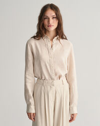 Regular Fit Leinen Chambray Bluse