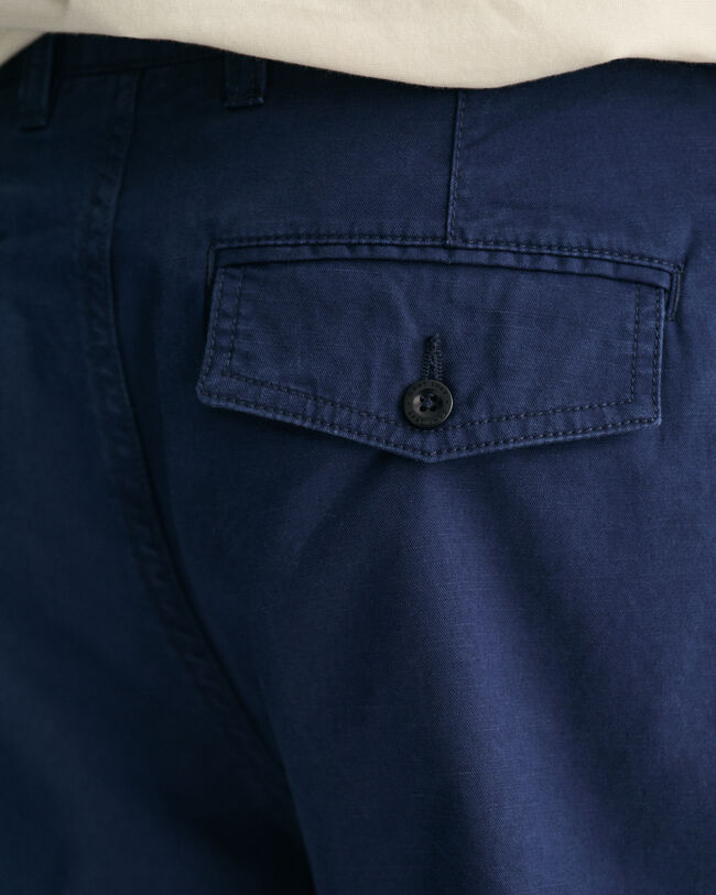 Regular Fit Baumwoll Leinen Shorts