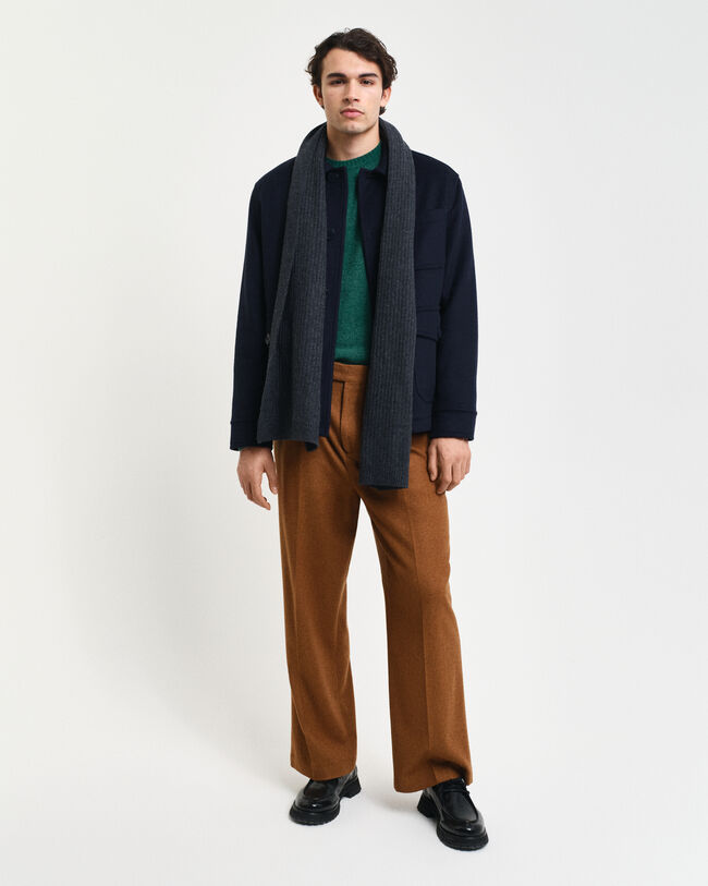 Rundhalspullover aus Wollgemisch