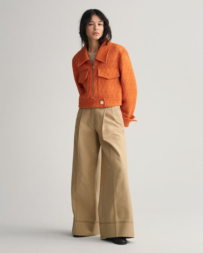 Verkürzte Bouclé Jacke