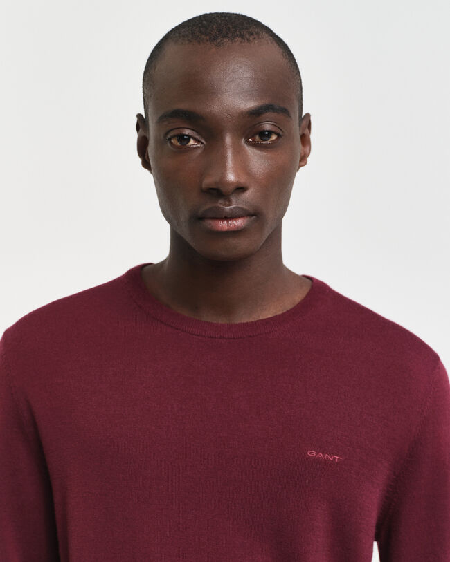 Rundhalspullover aus extra feiner Merinowolle