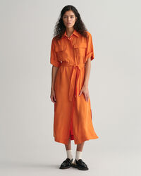 Kurzarm-Hemdblusenkleid mit Pattentaschen