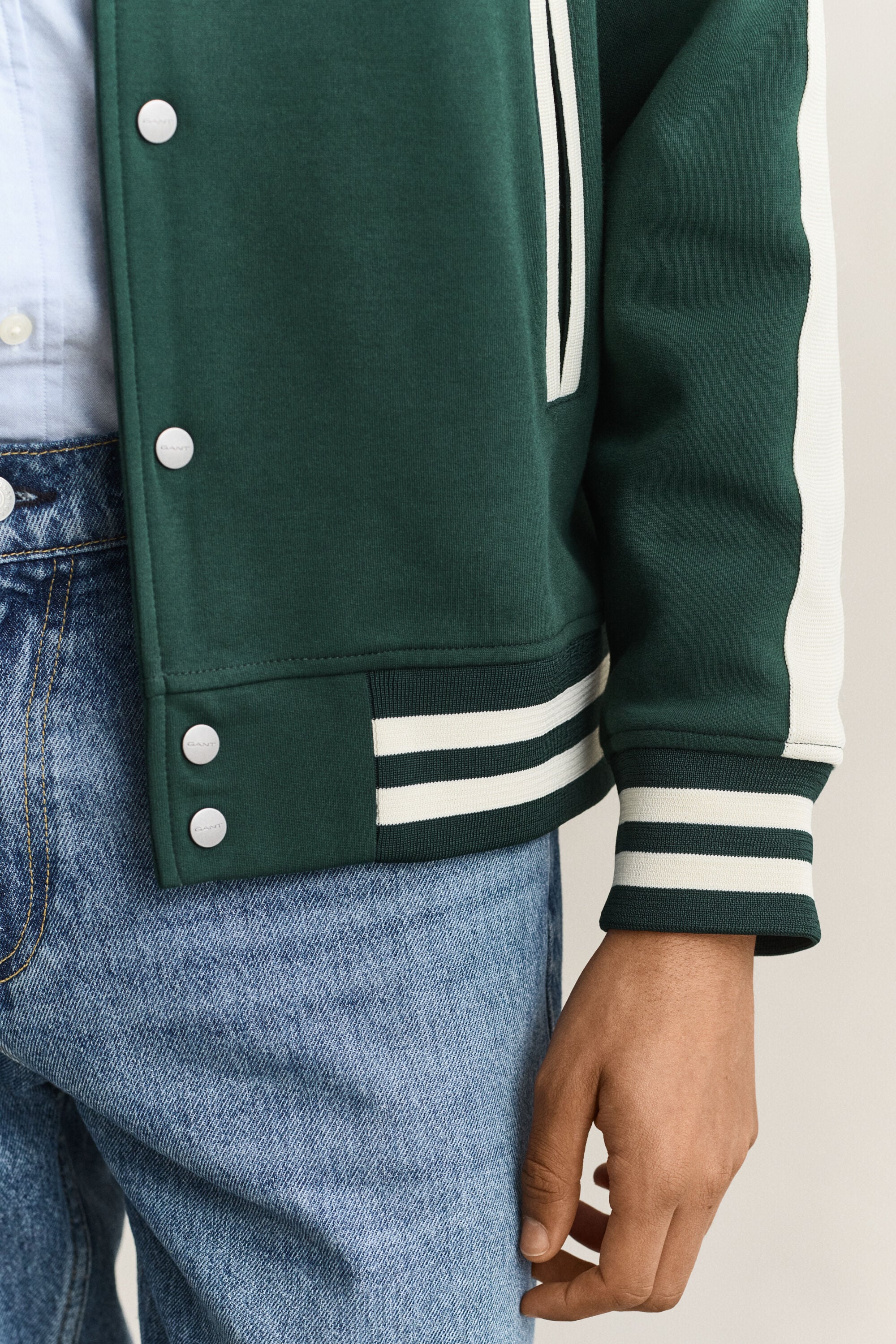 Interlock Jacke mit Knopfleiste