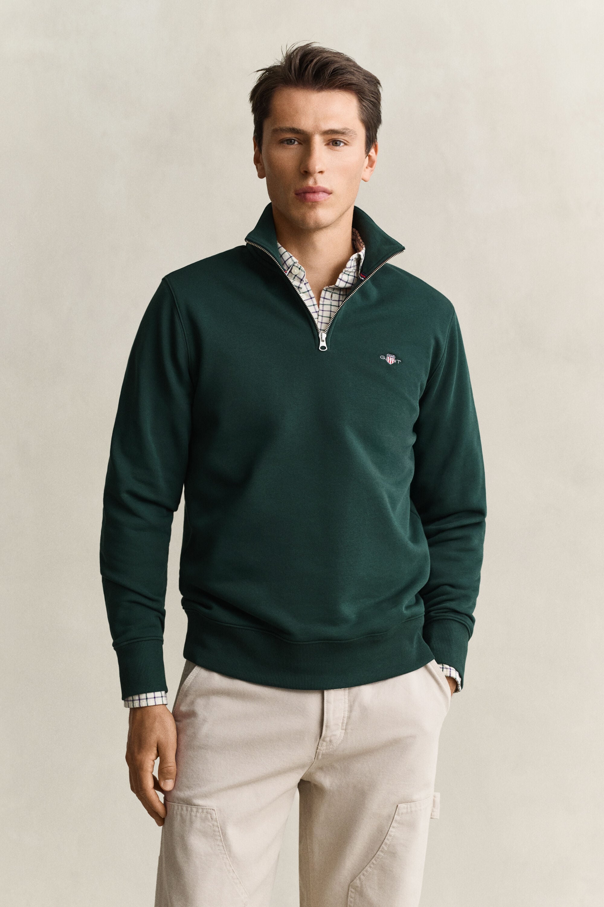 Shield Sweatshirt mit halblangem Reißverschluss