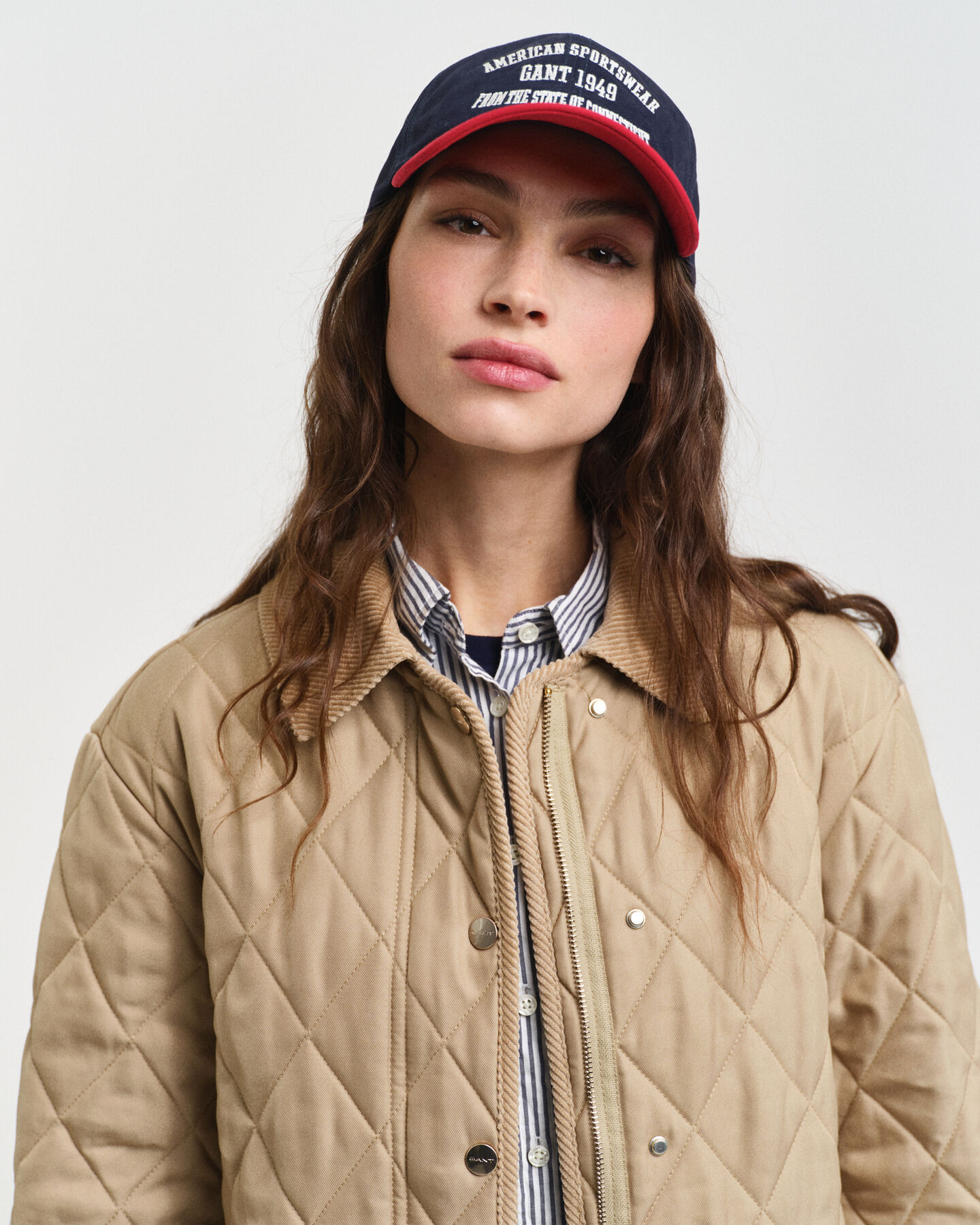 Steppmantel mit Corddetails