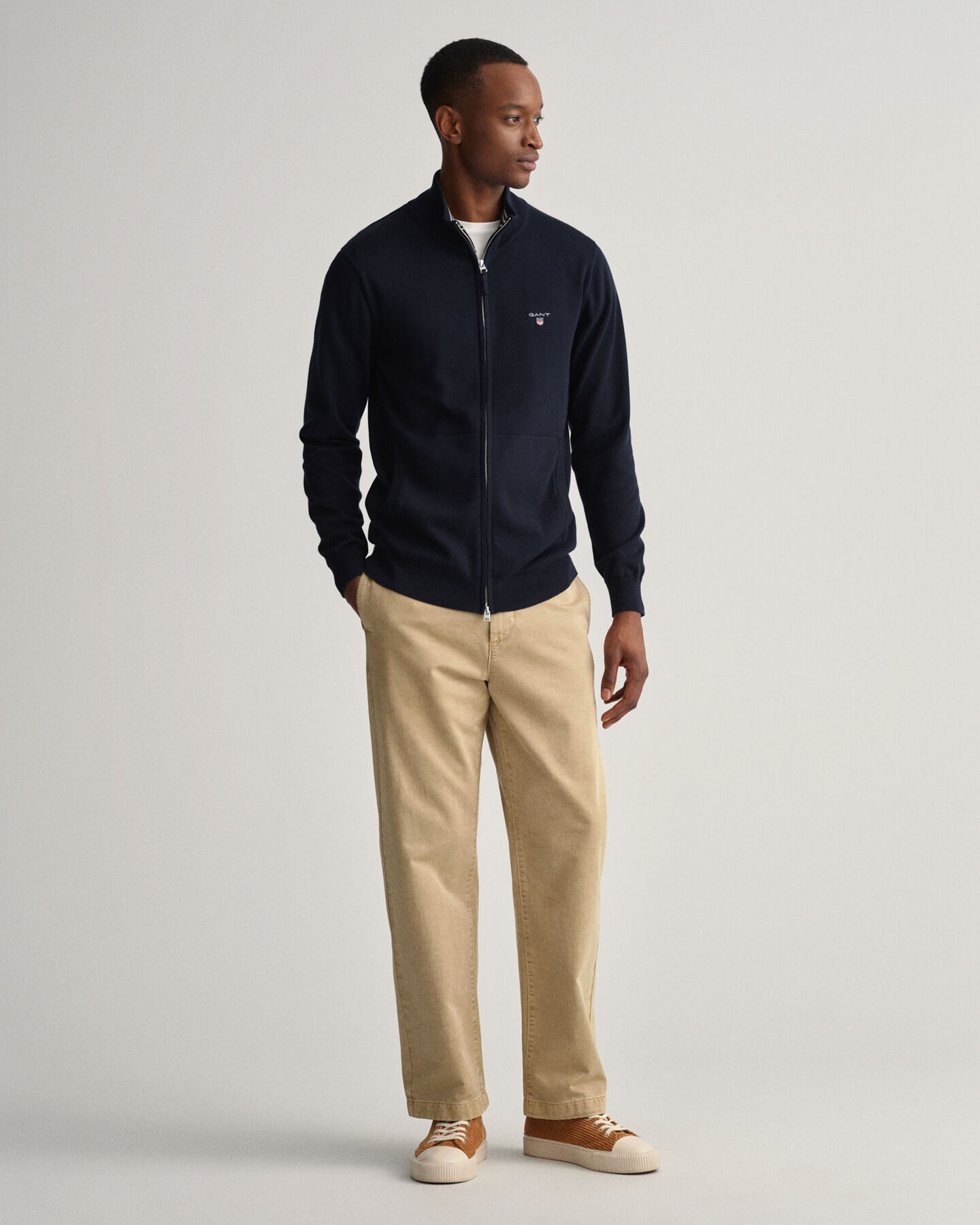 Classic Strickjacke aus Baumwolle mit Reißverschluss