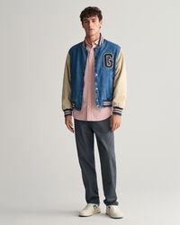 Regular Fit Baumwoll Leinen Hemd mit Streifen