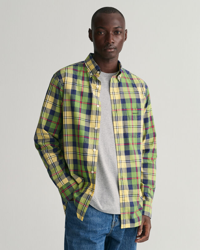 Regular Fit Popeline Hemd mit gro&szlig;em Karo