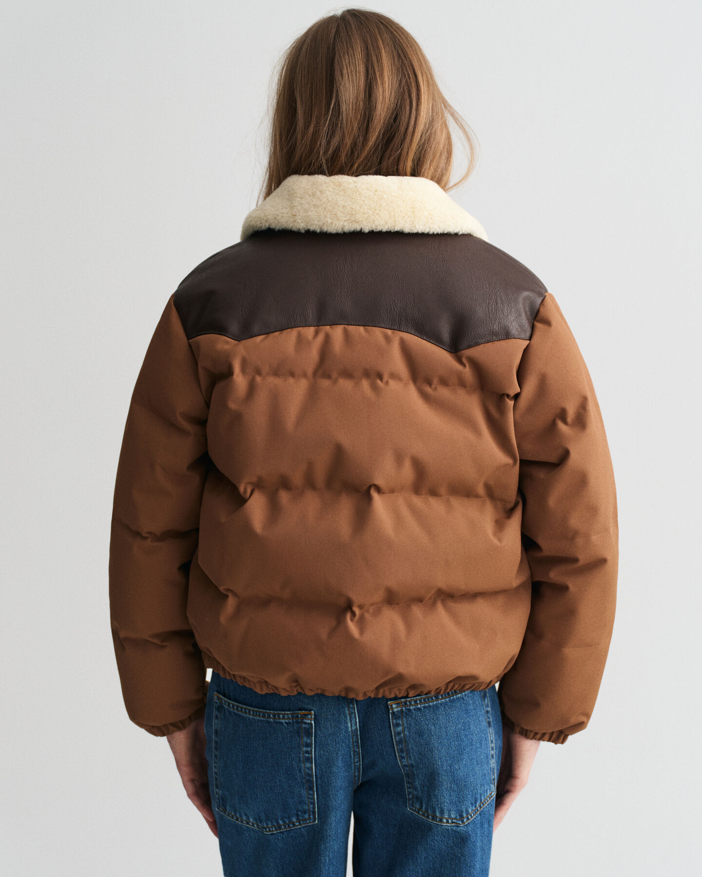 Wattierte Jacke mit Kunstfellkragen