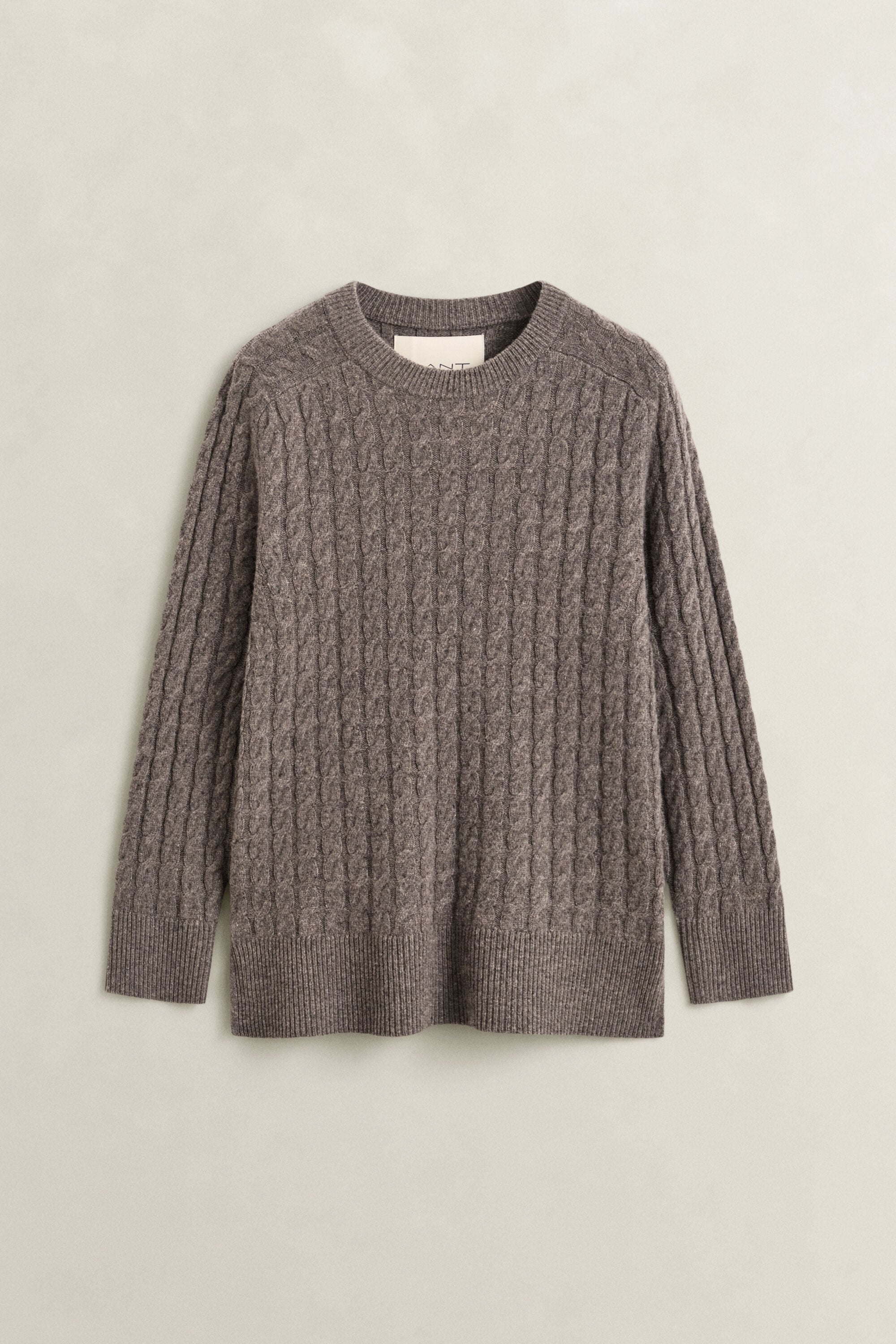 Zopfstrickpullover aus Woll-Kaschmir-Mix