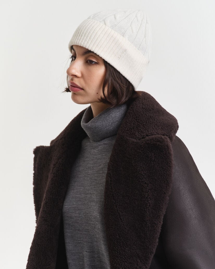 Zopfstrick Woll Beanie