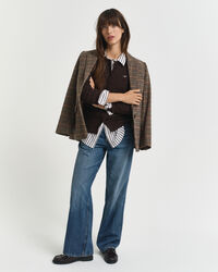 Strickjacke aus Stretch-Baumwolle mit Zopfmuster