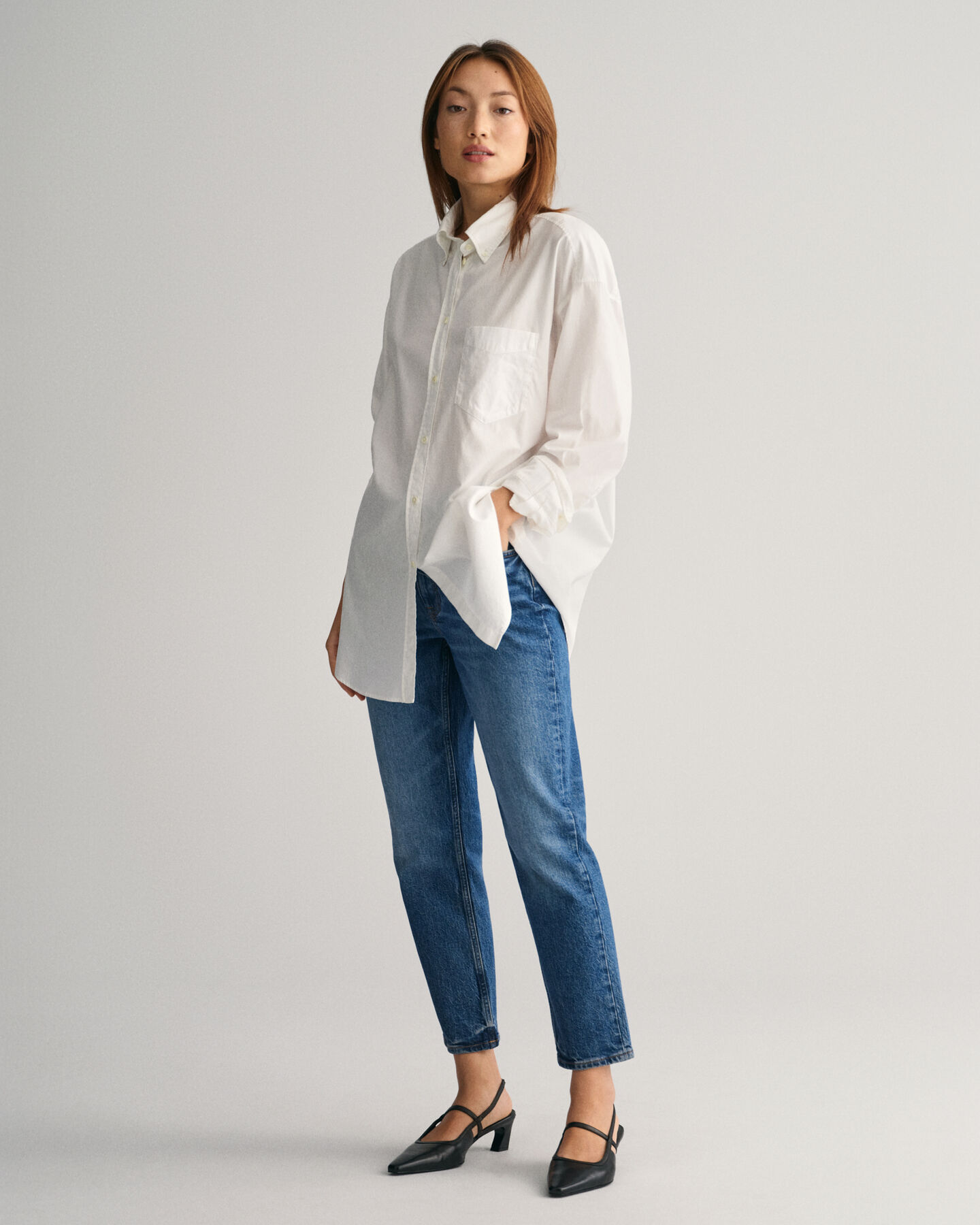 Oversized Fit Luxury Oxford-Bluse