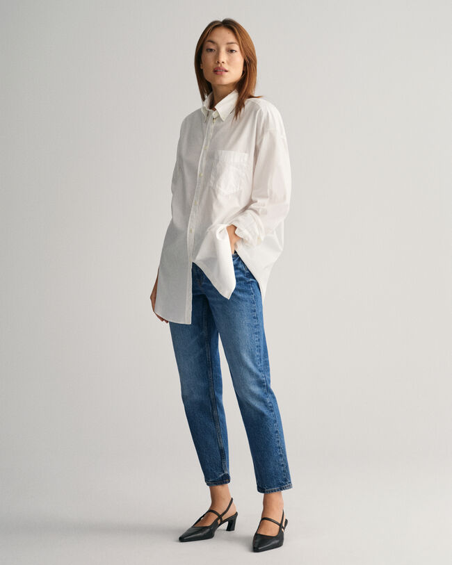 Oversized Fit Luxury Oxford-Bluse