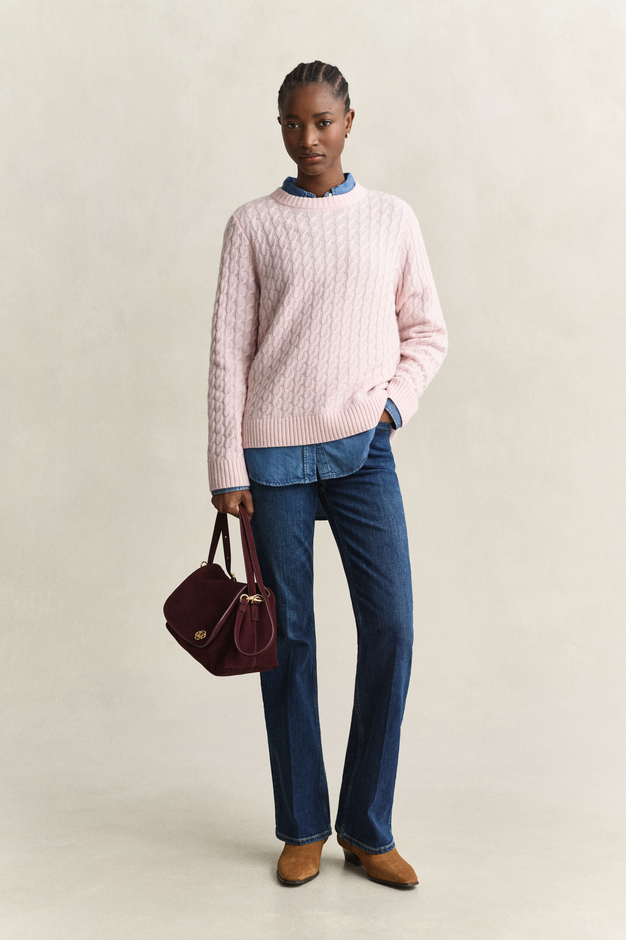 Zopfstrickpullover aus Kaschmir