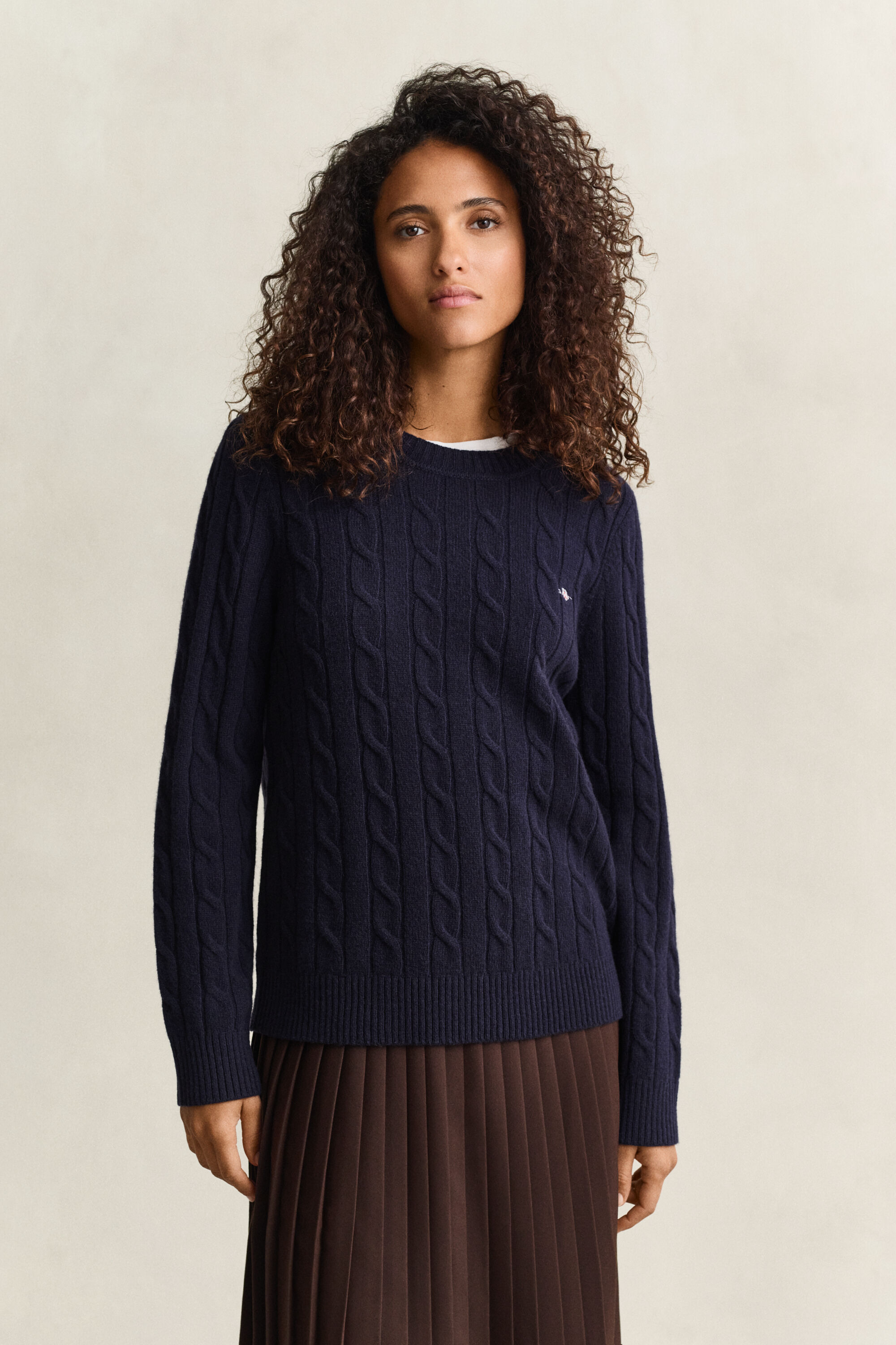 Zopfstrickpullover aus Lambswool